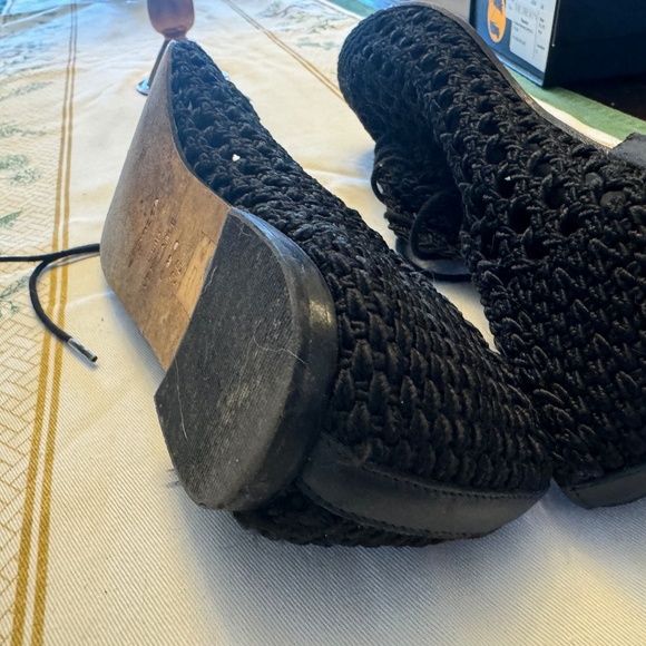 Repetto Black Crochet Lace-Up Flat - Picture 9 of 12